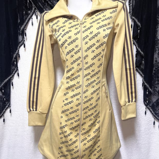 아디다스 베이지 브라운 져지 저지 집업 투웨이원피스 삼선 트랙 올드스쿨