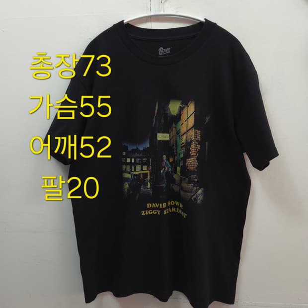XL 데이비드 보위 Ziggy Stardust 반팔 티셔츠 블랙