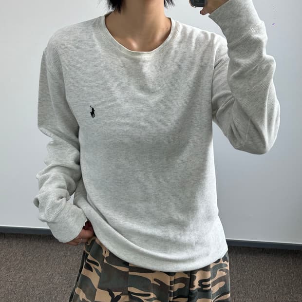 Polo 폴로 랄프로렌 신형 라이트 그레이 와플 슬리브