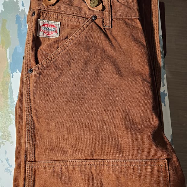 [희귀] 칼하트 x 에드윈 하트 로고 복각 팬츠 (소가죽 서스펜더)