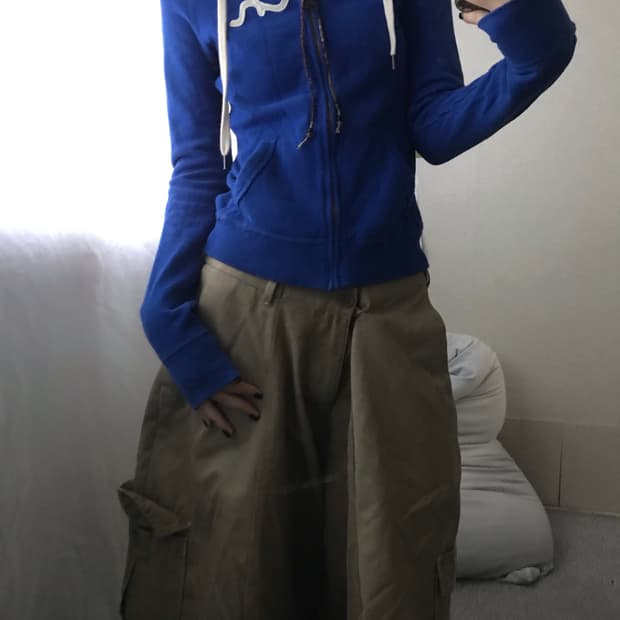 아베크롬비 블루 딱붙핏 후드집업