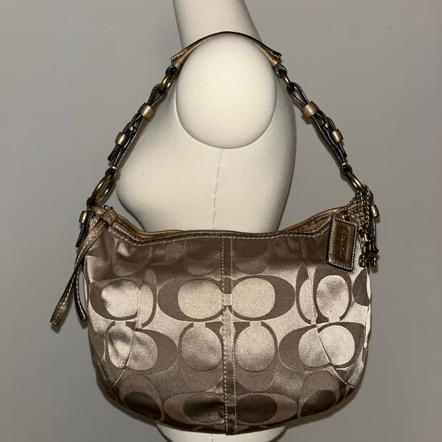Coach Gold Half Moon Shoulder Bag
