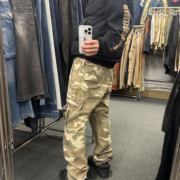 아비렉스 밀리터리 카모 카고팬츠