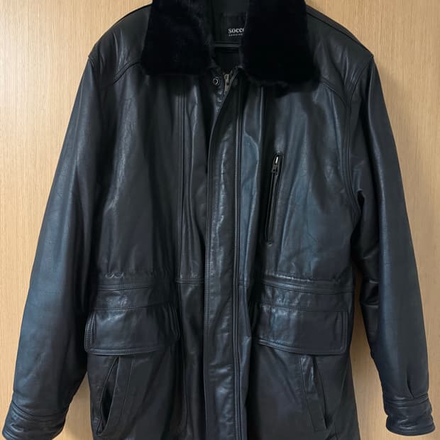 소가죽 레더 하프 코트 봄버자켓