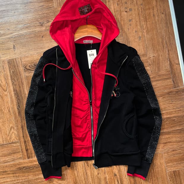 INDIBUNI 빈티지 레이어드 자수 후드집업