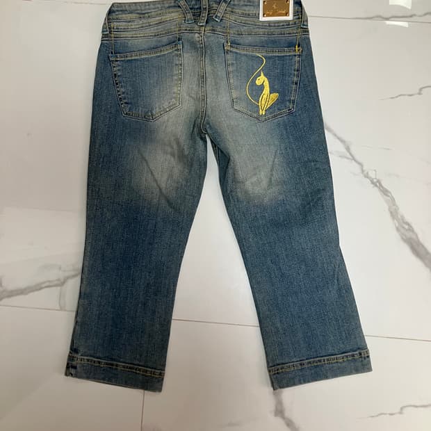 baby phat 2000s Y2K 카프리 데님 팬츠 크롭 청바지 연청