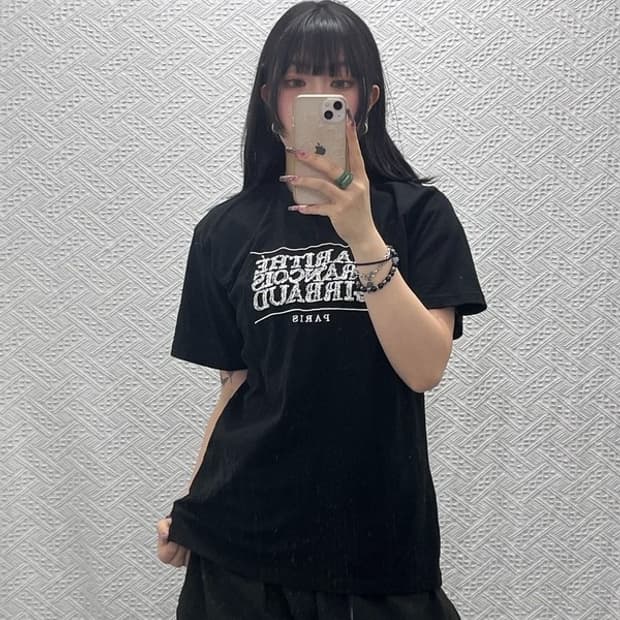 마리떼 프랑소와 저버 빈티지 캐주얼 스티치 자수 반팔티 M C11834