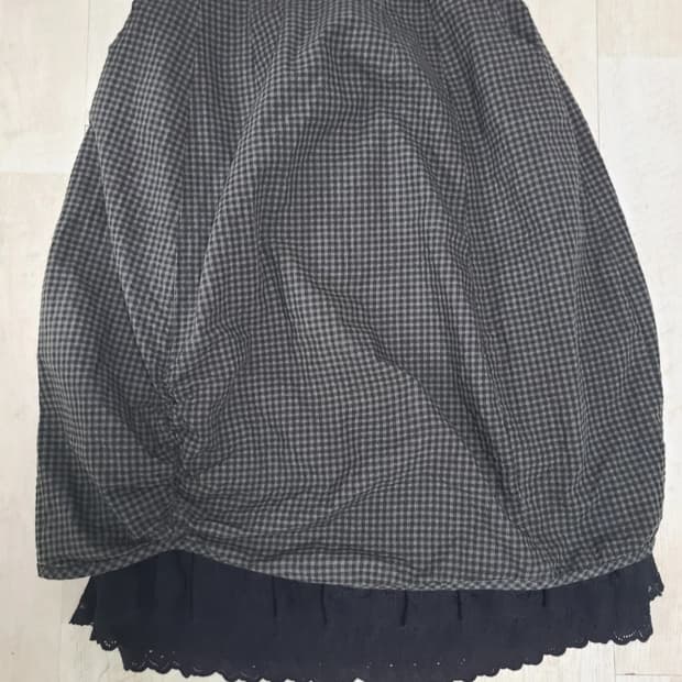 녹색 체크 스커트