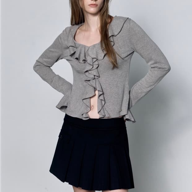 [미연 착용] Rheme 러플 가디건