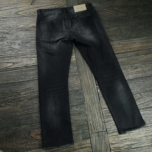 [아르마니] 슬림핏 흑청 블랙 데님 팬츠 청바지 P01409