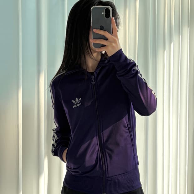 [S]아디다스 파이어버드 퍼플 실버 트랙탑 져지