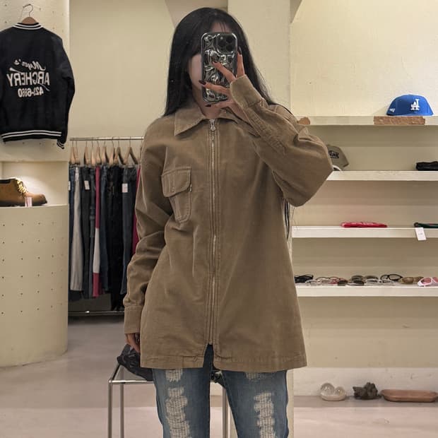 리바이스 코튼 패턴 브라운 자켓 U1334