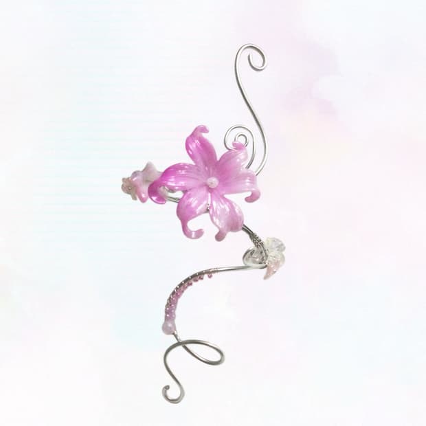 ꧁Light pink lily bangle꧂ 뱅글 팔찌 핸드메이드