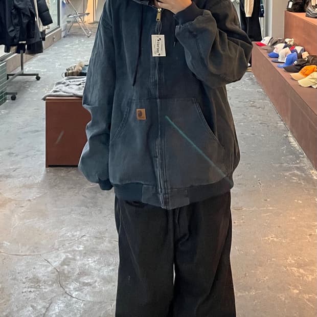 칼하트 액티브 네이비 후드 자켓 H864