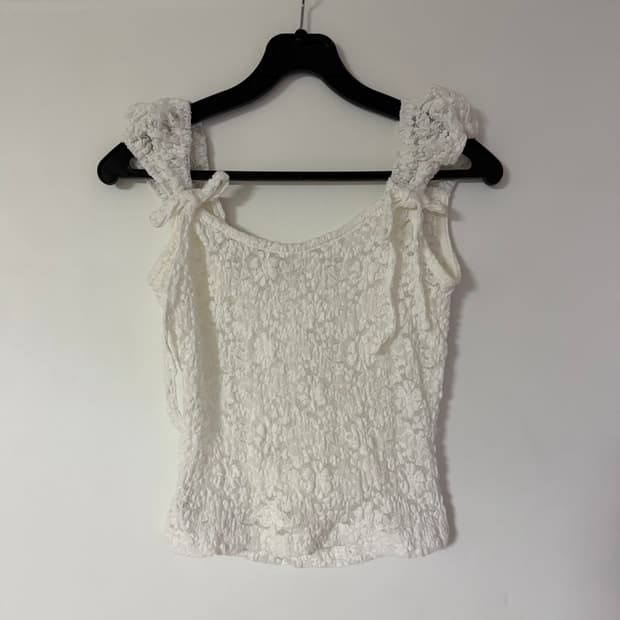 새상품 여자 캡소매 레이스 블라우스