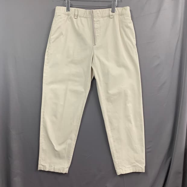 34인치 시스템옴므 22 테이퍼드 핏 베이지 스판 밴딩 코튼 팬츠 면바지