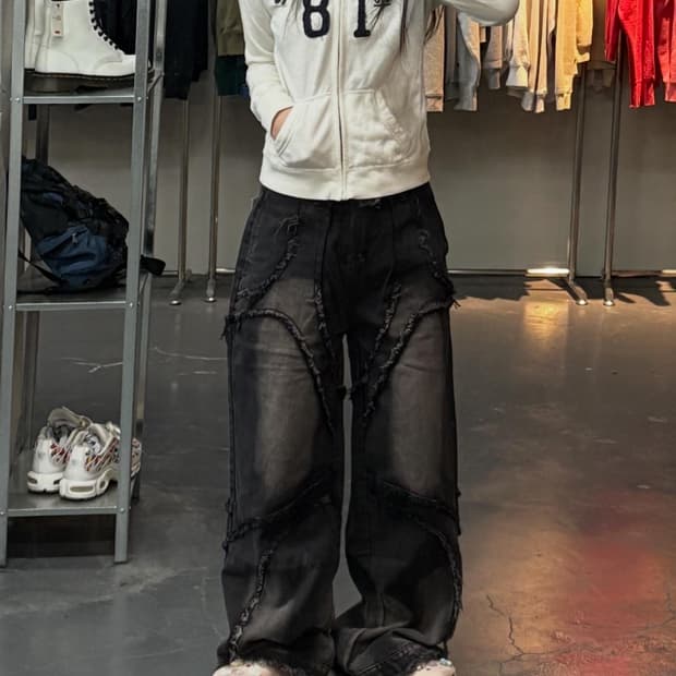 아베크롬비 y2k 아치로고 화이트 후드집업 A3001