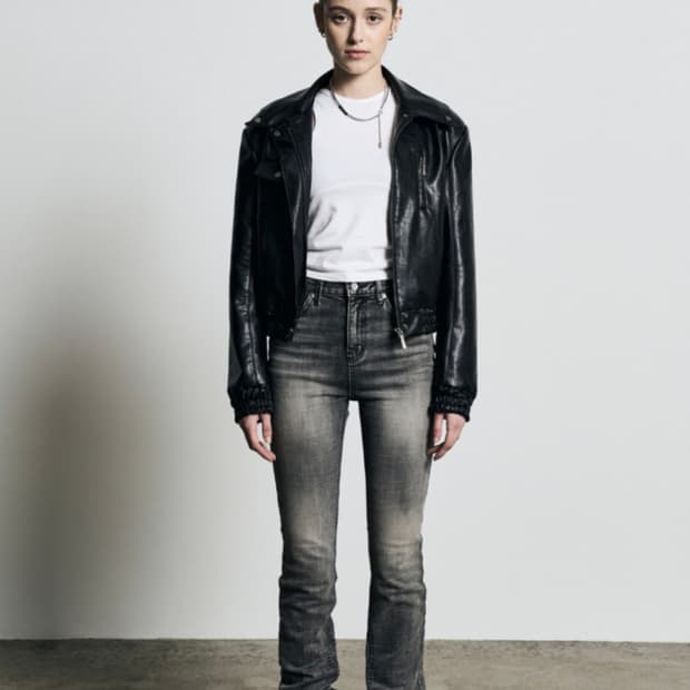 보헴서 하이웨스트 스트레이트 진 그레이 M