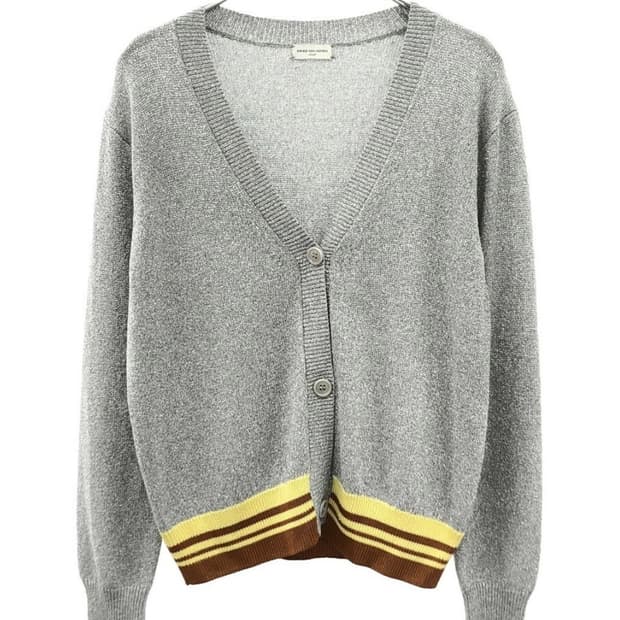 Dries Van Noten silver metalic cardigan