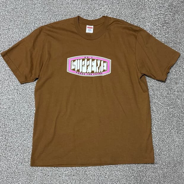 [L] 슈프림 반팔 파운드 티셔츠 라이트 브라운