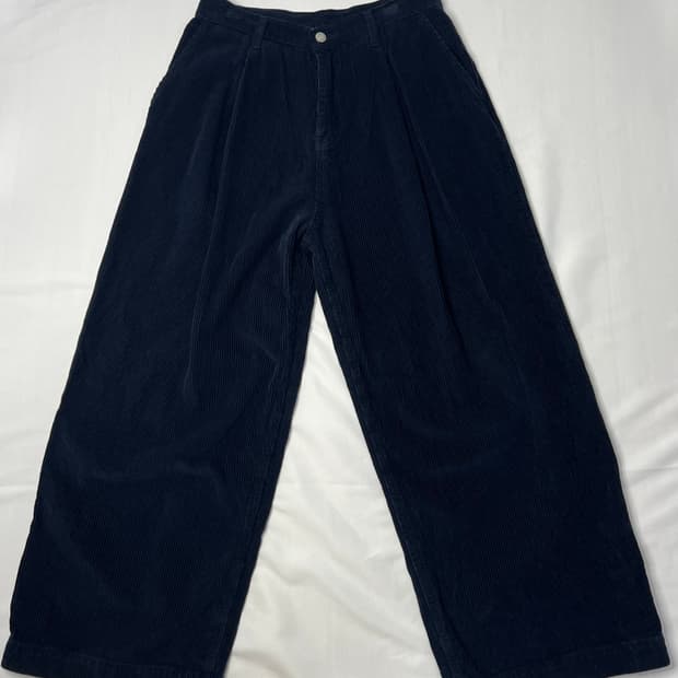 꼼파뇨 네이비 코듀로이 와이드 팬츠