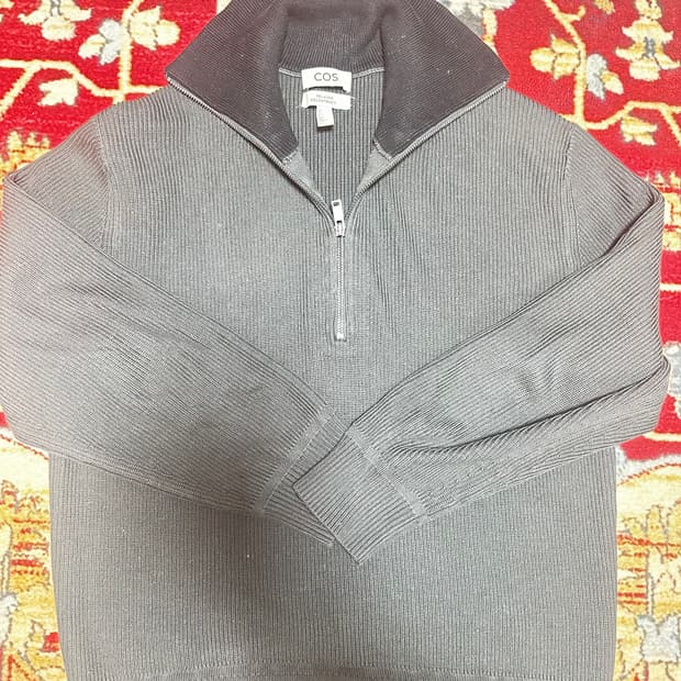 COS 하프집업 니트 스웨터 그레이 S