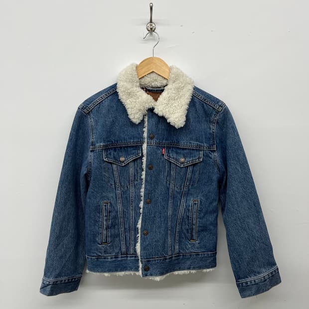 리바이스 청자켓 데님 쉐르파 트러커 여M