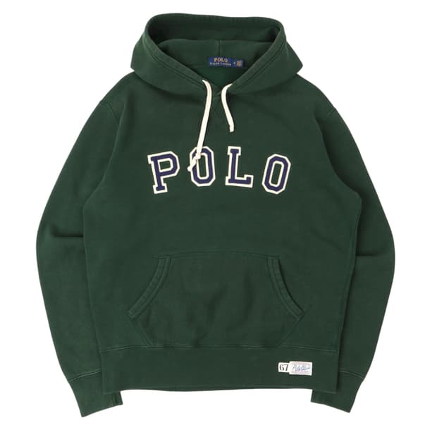 폴로 랄프로렌 딥그린 아치 로고 스웻 후드티