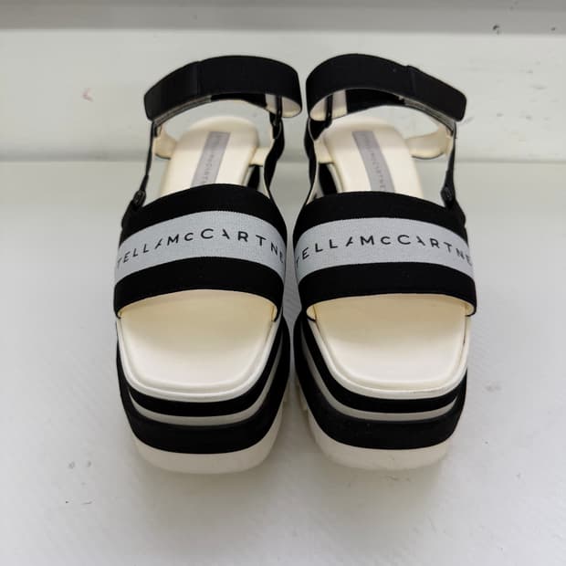 정품) 스텔라맥카트니 블랙 스트랩 샌들 플랫폼 37.5
