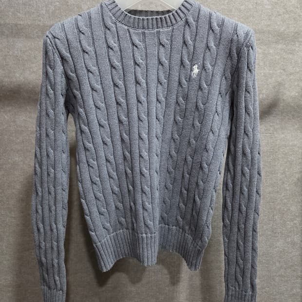 여성 XS 폴로 케이블 니트 긴팔