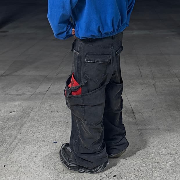 [2] 논노드 더블니 커버 팬츠 빈티지 블랙