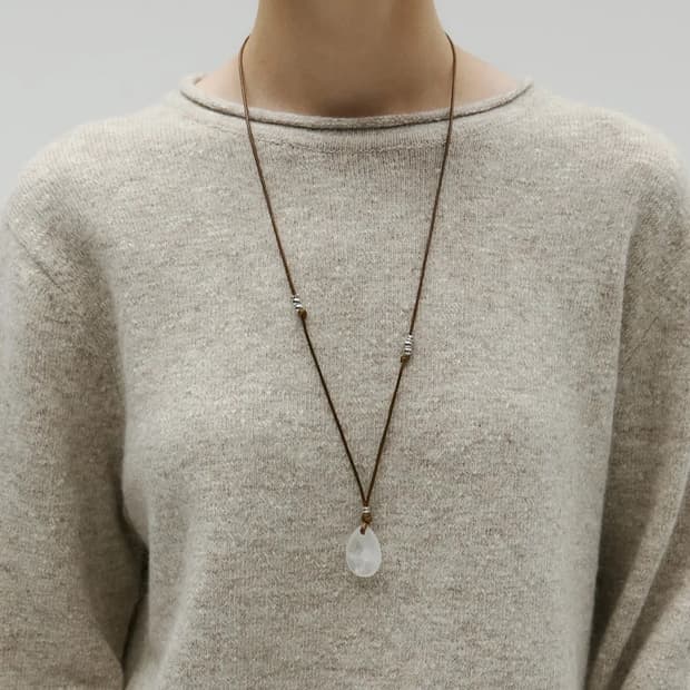 솔티페블 clear stone necklace 클리어 스톤 목걸이