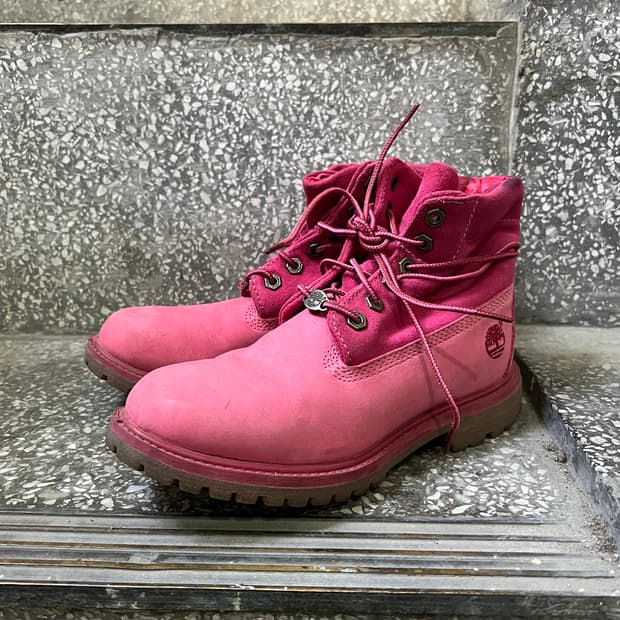 팀버랜드 롤탑 핫핑크 부츠