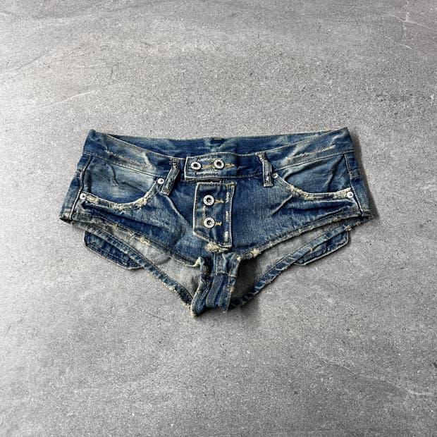 Button Fly Low-rise Denim Hotpants
