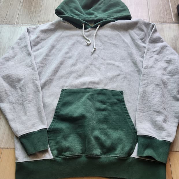 아웃스탠딩 배색 오버핏 후드 L