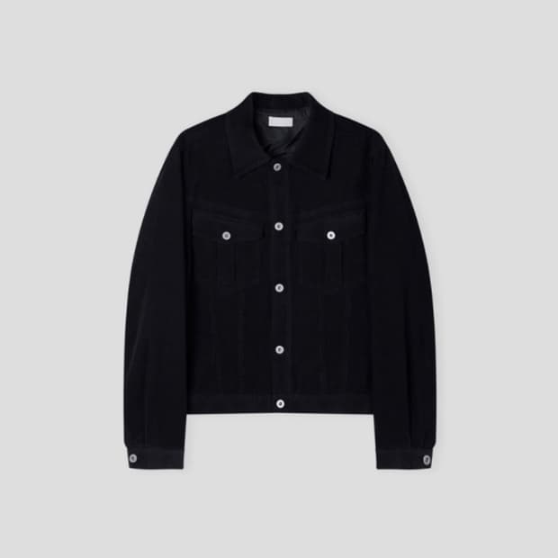 크롭 슬라이드 코듀로이 자켓