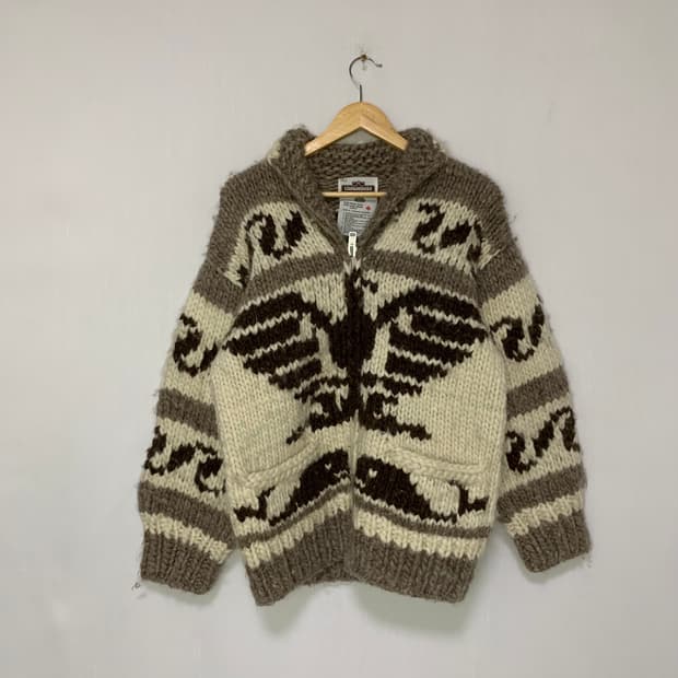 코위찬 코위챤 빈티지 패턴 니트 스웨터 집업 가디건 남녀공용 캐나타빈티지