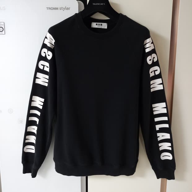 MSGM 밀라노 - 로고 스트라이프 맨투맨 셔츠