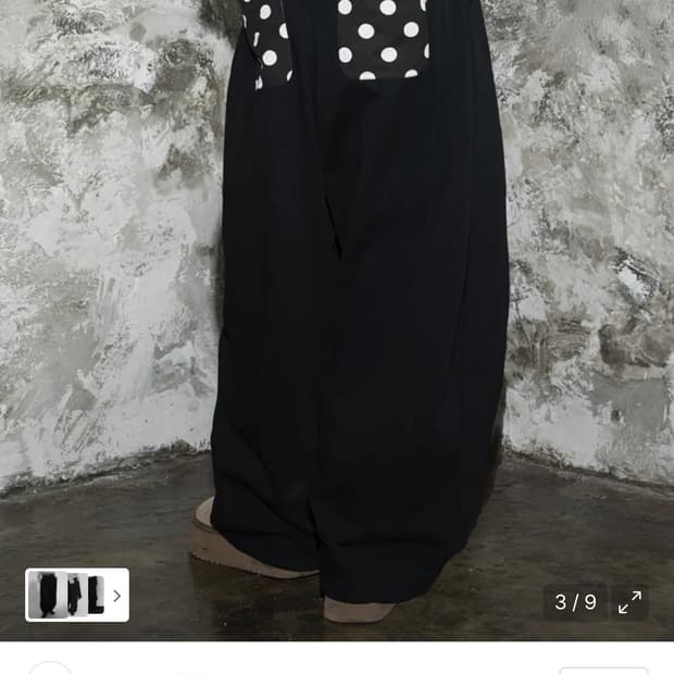 루나키후 도트 핀턱 스웻 벌룬 팬츠 블랙