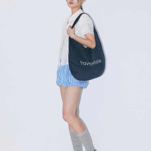 해브어웨일 cotton eco bag 네이비색상