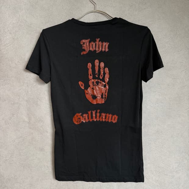 John Galliano Handprint V-Neck T-Shirt