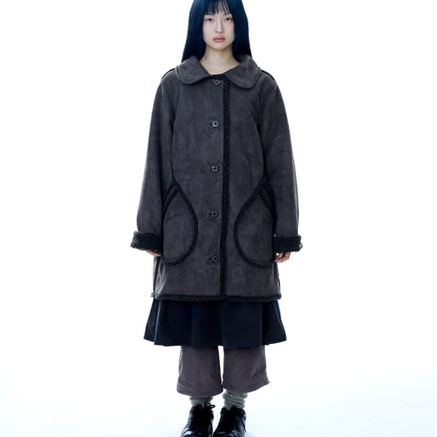 코이세이오 스웨이드 자켓 차콜 사이즈 2