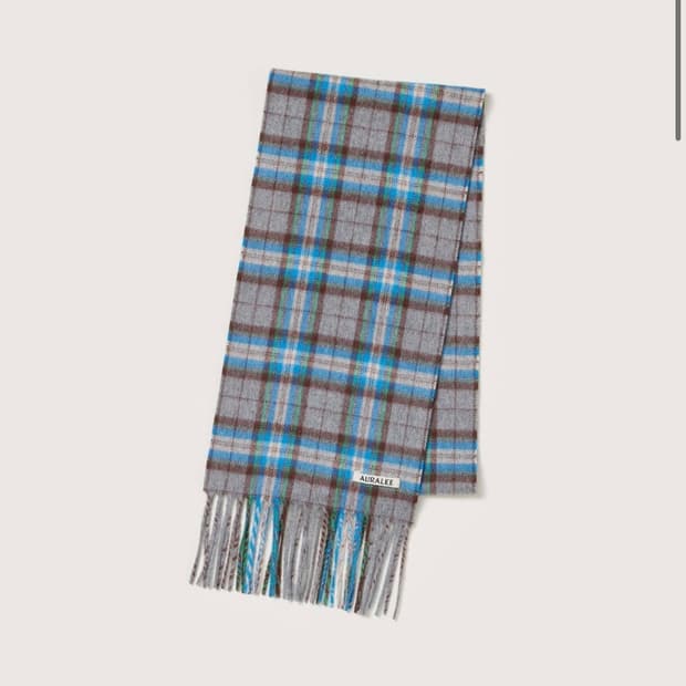 25FW 오라리 캐시미어 체크 스카프