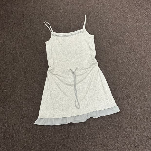 11)EASTBOY vintage 레이스 디테일 그레이 나시 원피스