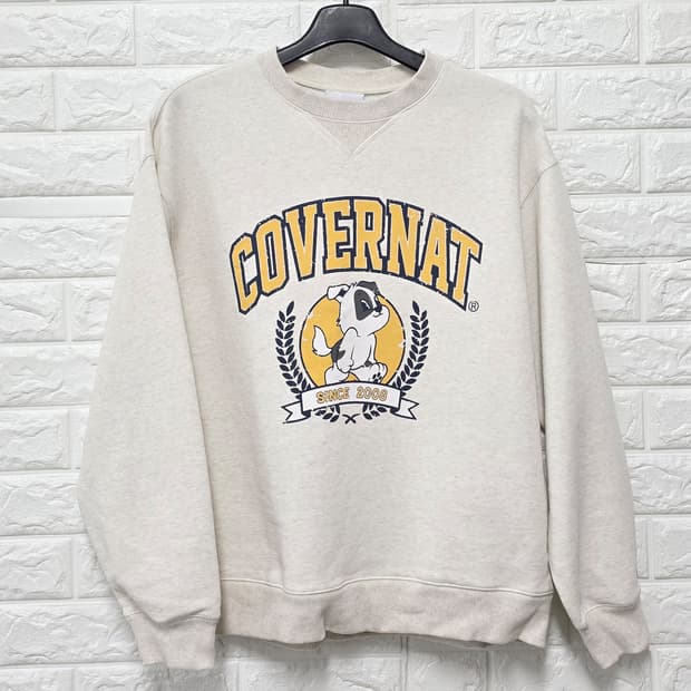 택포_ 23s 커버낫 아이보리 맨투맨 L