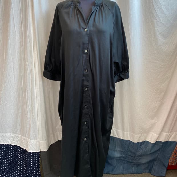 블랙 롱셔츠원피스(F)