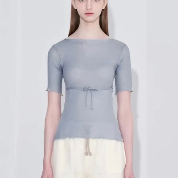 baserange kosa wrap tee (xs, blue)