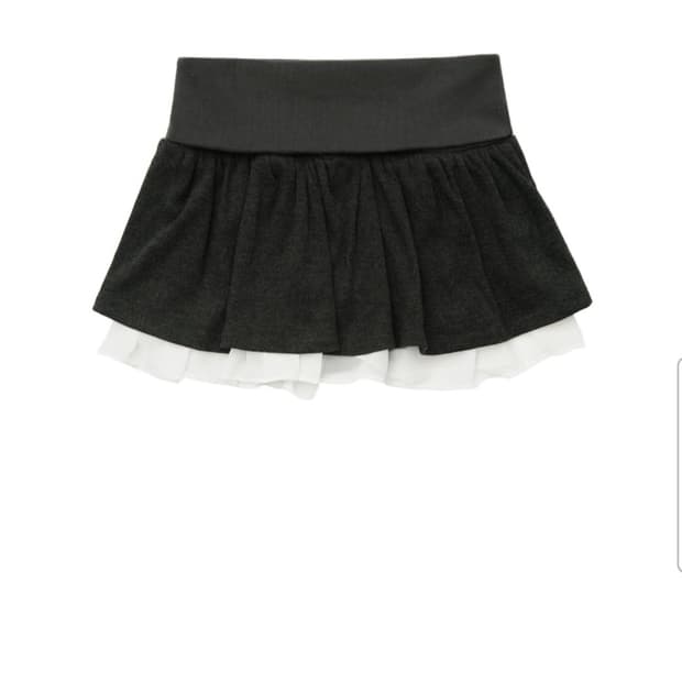 포니즈 코지 시어링 스커트 차콜