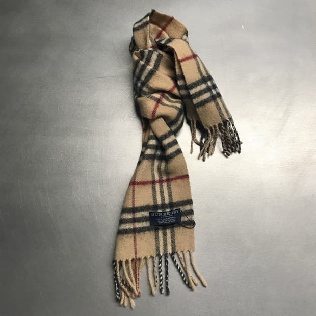 버버리 정품 램스울 머플러 베이지