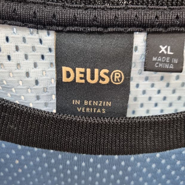 데우스 커스텀즈 모토 져지 XL 블루 옐로우